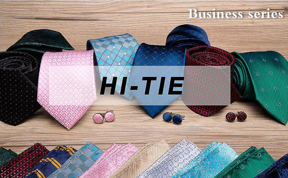 Hi-Tie – Cravate de mariage en soie violette unie à motif cachemire pour homme, ensemble de qualité avec boutons de manchette et mouchoir, cadeau tendance, livraison directe