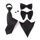 Cravates fines solides pour garçons et filles, uniformes scolaires, cravate noire réglable pour hommes et femmes, cravate de mariage pour marié, nœud papillon