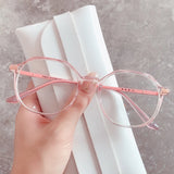 Fashion Women Anti Blue Light Glasses Blue Light Blocking Eyewear Luxury Brand Round Optical Spectacle Frame Computer Glasses
