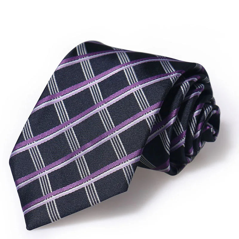 Cravate Huishi 8 cm à pois pour homme, slim, tendance, en polyester et microfibre, à carreaux, pour mariage