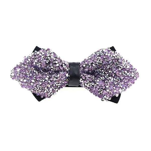 Nœud papillon rose diamant pour homme, nœud papillon strass, accessoire de mariage tendance