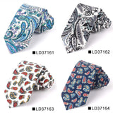 Nouvelle cravate florale pour hommes et femmes, cravate fine en coton pour mariage, cravates décontractées pour hommes, costumes classiques, cravates à imprimé floral
