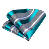DiBanGu Designer Mens Necktie Striped Floral Paisley Silk Tie Pocket Square Cufflinks Neck Tie Ring Set Suit Wedding Business
