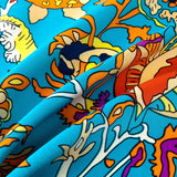 LESIDA Foulard en soie pure pour femme, grand châle, imprimé arbre, carré, bandana, 130 x 130 cm, 1303