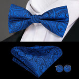 Hi-Tie Nœuds papillon verts de Noël pour hommes Cravate papillon en soie Ensemble de boutons de manchette et mouchoirs pour fête de mariage Nœud papillon uni à carreaux cachemire