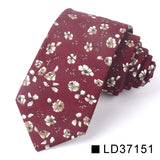 Nouvelle cravate florale pour hommes et femmes, cravate fine en coton pour mariage, cravates décontractées pour hommes, costumes classiques, cravates à imprimé floral