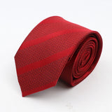 Nouvelle cravate classique à rayures et pois pour homme, jacquard, 7 cm, en polyester, étroite, slim, pour mariage, marié, affaires, costume, chemise, cadeau