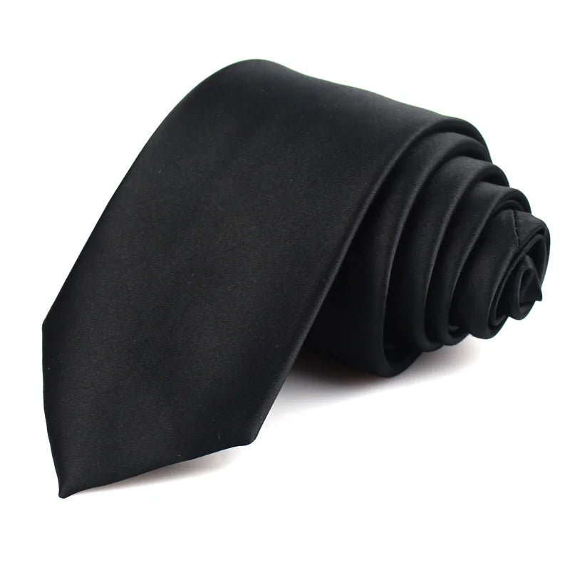 Cravates noires pour hommes et femmes, costumes décontractés, cravates unies, cravates fines pour hommes, pour affaires, mariage, cravates fines pour hommes