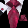 Hi-Tie Coffret cadeau cravate homme vin rouge bordeaux cachemire soie mariage cravate pour homme design tendance qualité mouchoir boutons de manchette livraison directe
