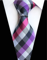 Corbatas de seda tejidas en jacquard con diseño de cachemira a cuadros para hombre, corbatas de 8 cm a rayas para trajes de negocios, bodas y fiestas.