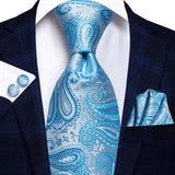 Cravate de mariage en soie à motif cachemire orange et argent pour homme, style créateur, avec boutons de manchette, style tendance, pour soirées d'affaires, livraison directe