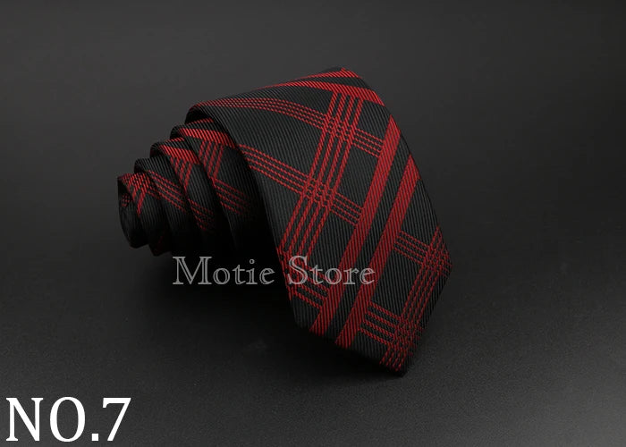 Cravate tissée jacquard pour homme, classique, à carreaux, rayée, en polyester, tendance, pour mariage, affaires, fête, costume, robe, cadeau