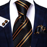 Cravate de mariage en soie à motif cachemire orange et argent pour homme, style créateur, avec boutons de manchette, style tendance, pour soirées d'affaires, livraison directe