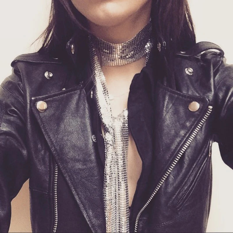 Foulard à paillettes en métal tendance pour femme, design holographique simple, patchwork, pour couvrir, soirée, boîte de nuit, chic, bijoux, accessoires