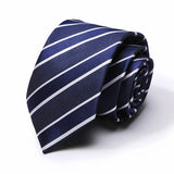 Cravate classique en soie pour homme, 48 couleurs, 7,5 cm, de luxe, à rayures, fine, pour costume, mariage, fête