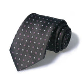 Cravate Huishi 8 cm à pois pour homme, slim, tendance, en polyester et microfibre, à carreaux, pour mariage