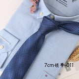 Corbata Hombre corbata 7cm cravates pour hommes de luxe rayures bleues cravate affaires Corbatas Para Hombre Mariage cadeau chemise accessoires
