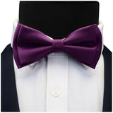 Ensemble de nœuds papillon solides de différentes tailles, haut et bas, nœud papillon uni pour homme, mouchoir, boutons de manchette, coffret cadeau pour hommes, cravates de mode de mariage