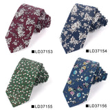 Nouvelle cravate florale pour hommes et femmes, cravate fine en coton pour mariage, cravates décontractées pour hommes, costumes classiques, cravates à imprimé floral