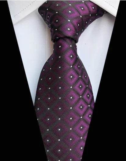 Corbatas de seda tejidas en jacquard con diseño de cachemira a cuadros para hombre, corbatas de 8 cm a rayas para trajes de negocios, bodas y fiestas.