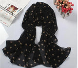 1 bufanda grande de algodón suave y cómoda para mujer, con cuello largo, de gasa, cálida, de lunares, ideal como regalo