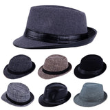 Winter Solid Fedoras For Men Top Jazz Hat Adult Bowler Hats Classic Version Chapeau Hats