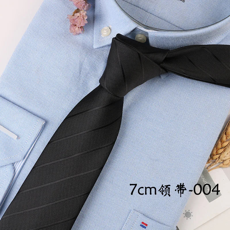 Corbata Hombre corbata 7cm cravates pour hommes de luxe rayures bleues cravate affaires Corbatas Para Hombre Mariage cadeau chemise accessoires