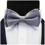 Ensemble de nœuds papillon solides de différentes tailles, haut et bas, nœud papillon uni pour homme, mouchoir, boutons de manchette, coffret cadeau pour hommes, cravates de mode de mariage