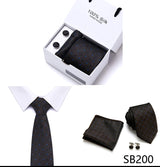 Cravates de marque 100 % soie, coffret cadeau, bureau, homme, classique, fête, mariage, rayées, 7,5 cm, soie, mariage, motif floral, cravate, mouchoir
