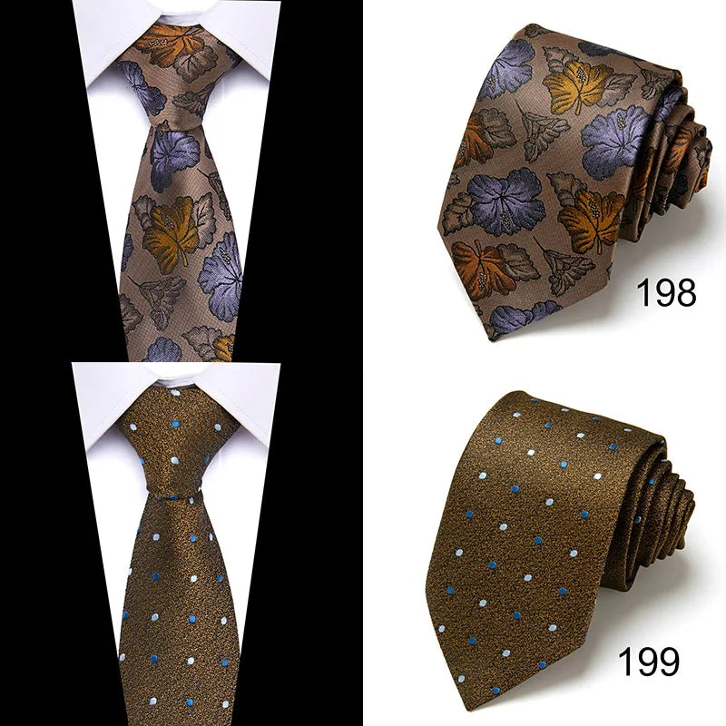 Cravate classique en soie pour homme, 48 couleurs, 7,5 cm, de luxe, à rayures, fine, pour costume, mariage, fête