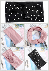 AWAYTR Women's Headbands Pearls Head Bands Knitted Turban Bandana Autumn Winter Elastic Hairband Warm Hair Accessories Headdress