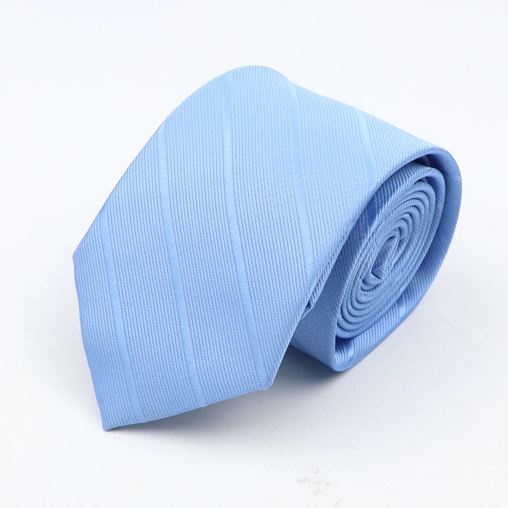 Nouvelle cravate classique à rayures et pois pour homme, jacquard, 7 cm, en polyester, étroite, slim, pour mariage, marié, affaires, costume, chemise, cadeau