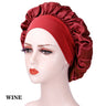 Bonnet de nuit en soie pour femme, noir, rose, violet, avec boucles naturelles bouclées, élastique large et souple, réglable