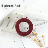 6Pcs/Lot Solid Color Basic Rubber Bands Simple High Elastic Hairband Girls Headwear Headband Fashion Women Gum Hair Accessories