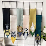 Foulard en soie imprimé animal pour femme, nouveau style décoratif, petit foulard en soie, pour les affaires en Europe et en Amérique