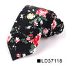 Nouvelle cravate florale pour hommes et femmes, cravate fine en coton pour mariage, cravates décontractées pour hommes, costumes classiques, cravates à imprimé floral
