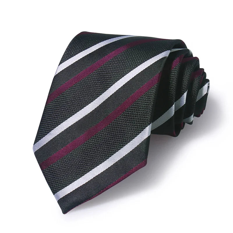 Cravate Huishi 8 cm à pois pour homme, slim, tendance, en polyester et microfibre, à carreaux, pour mariage