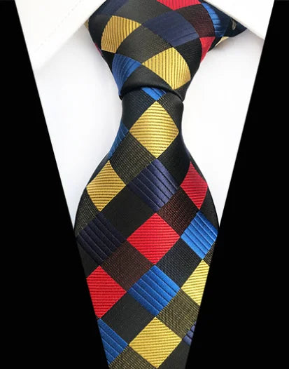 Corbatas de seda tejidas en jacquard con diseño de cachemira a cuadros para hombre, corbatas de 8 cm a rayas para trajes de negocios, bodas y fiestas.
