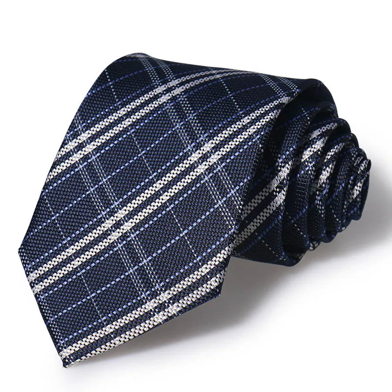 Cravate Huishi 8 cm à pois pour homme, slim, tendance, en polyester et microfibre, à carreaux, pour mariage