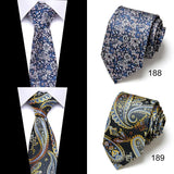 Cravate classique en soie pour homme, 48 couleurs, 7,5 cm, de luxe, à rayures, fine, pour costume, mariage, fête
