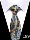 Cravate homme 7,5 cm, style nouveau, bleu, vert et orange, motif cachemire, motif floral, pour mariage, travail