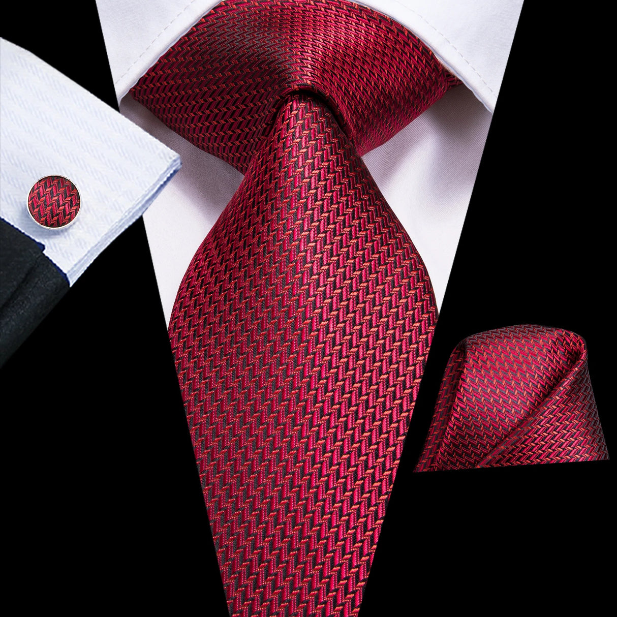 Hi-Tie Coffret cadeau cravate homme vin rouge bordeaux cachemire soie mariage cravate pour homme design tendance qualité mouchoir boutons de manchette livraison directe