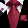 Hi-Tie Coffret cadeau cravate homme vin rouge bordeaux cachemire soie mariage cravate pour homme design tendance qualité mouchoir boutons de manchette livraison directe