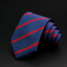 New Men's Tie Classic Stripe 7cm Jacquard Red Blue Green Necktie Daily Wear Cravat Wedding Party Dress Accessories Gift For Man