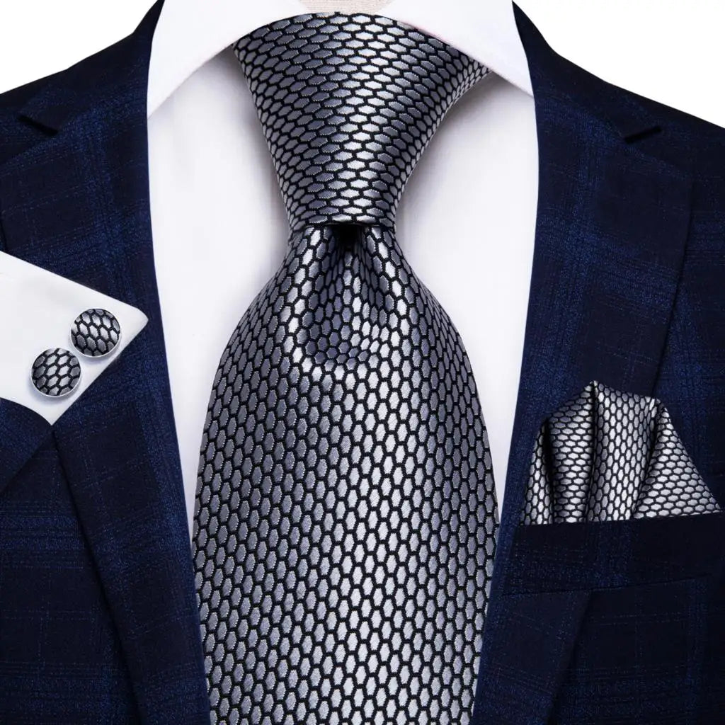 Cravate de mariage en soie à motif cachemire orange et argent pour homme, style créateur, avec boutons de manchette, style tendance, pour soirées d'affaires, livraison directe