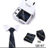 Cravates de marque 100 % soie, coffret cadeau, bureau, homme, classique, fête, mariage, rayées, 7,5 cm, soie, mariage, motif floral, cravate, mouchoir