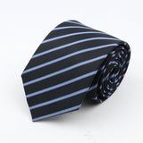 Nouvelle cravate classique à rayures et pois pour homme, jacquard, 7 cm, en polyester, étroite, slim, pour mariage, marié, affaires, costume, chemise, cadeau