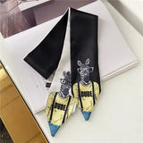 Foulard en soie imprimé animal pour femme, nouveau style décoratif, petit foulard en soie, pour les affaires en Europe et en Amérique