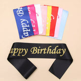 1 ceinture en satin pailleté « Joyeux anniversaire » pour fille, accessoire de décoration de fête, style sirène