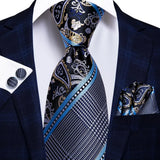 Cravate de mariage en soie à motif cachemire orange et argent pour homme, style créateur, avec boutons de manchette, style tendance, pour soirées d'affaires, livraison directe